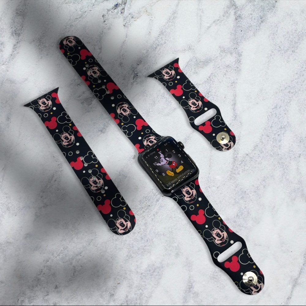 Watchband for Apple Watch Classic Cartoon in Black and Red Design